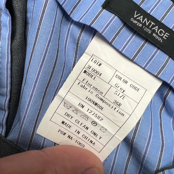 Paul Betenly Cambridge Grey Super 120’s Dress Pants 36x30 - Picture 7 of 9